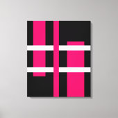 Abstracte moderne kunst lijnen roze wit zwart canvas afdruk (Voorkant)