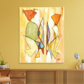 Abstracte moderne kunst paar trendy chique Beigere Canvas Afdruk (Insitu (Woonkamer))