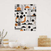 Abstracte moderne kunst poster (Keuken)