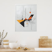 Abstracte moderne kunst poster (Keuken)