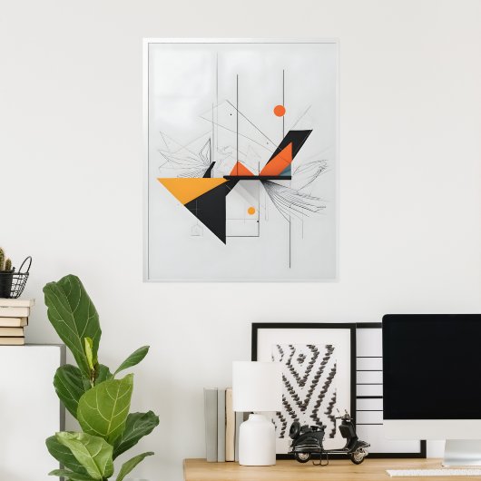 Abstracte moderne kunst poster (Thuiskantoor)