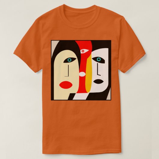abstracte moderne kunst schilderij 3 vrouw gezicht t-shirt (Design voorkant)