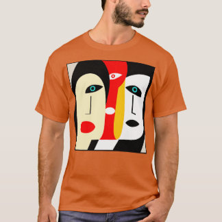 abstracte moderne kunst schilderij 3 vrouw gezicht t-shirt