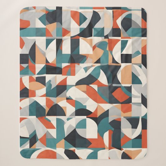 Abstracte moderne kunst sherpa deken (Voorkant)