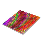 Abstracte moderne kunst vierkantskleurige kleuren tegeltje (Zijkant)