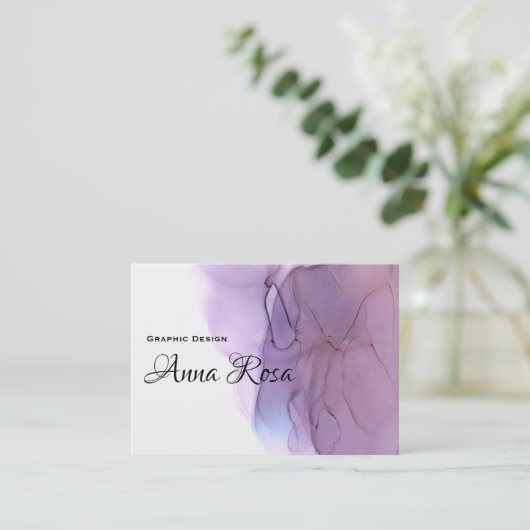 ** Abstracte moderne kunst Waterverf lavendel Visitekaartje (Staand voorkant)