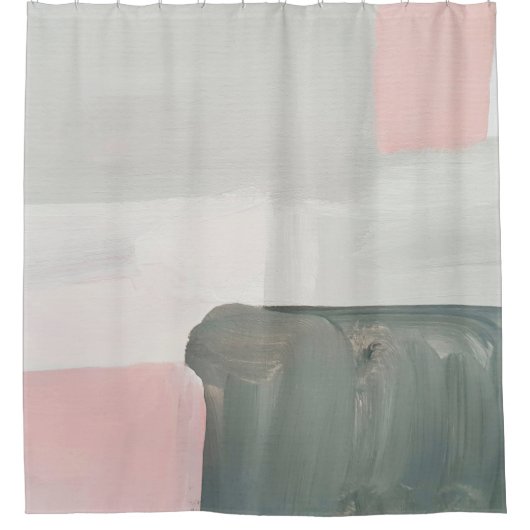 Abstracte moderne kunstachtergrond. Roze en rauw Douchegordijn (Voorkant)