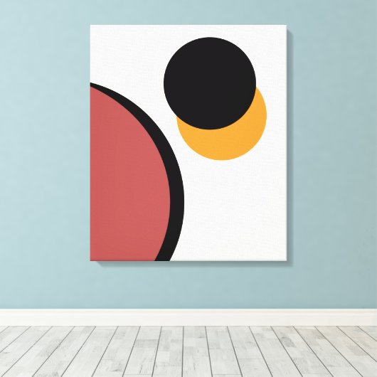 Abstracte moderne kunstcirkels Sinaasappel bruin z Canvas Afdruk (Insitu (Houten vloer))