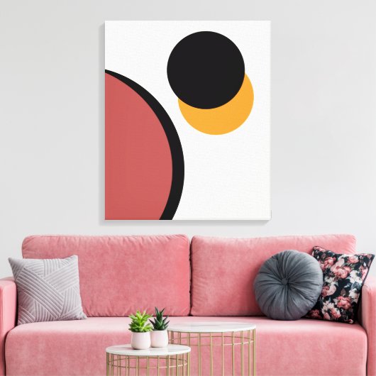 Abstracte moderne kunstcirkels Sinaasappel bruin z Canvas Afdruk (Insitu (Woonkamer))