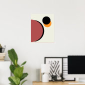 Abstracte moderne kunstcirkels Sinaasappel bruin z Poster (Thuiskantoor)