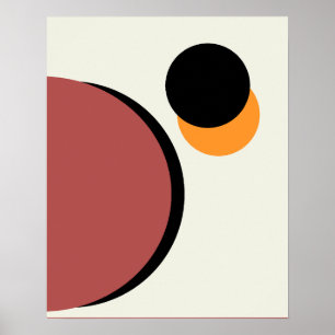 Abstracte moderne kunstcirkels Sinaasappel bruin z Poster