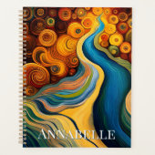 Abstracte moderne kunstkleurencirkels planner (Voorkant)