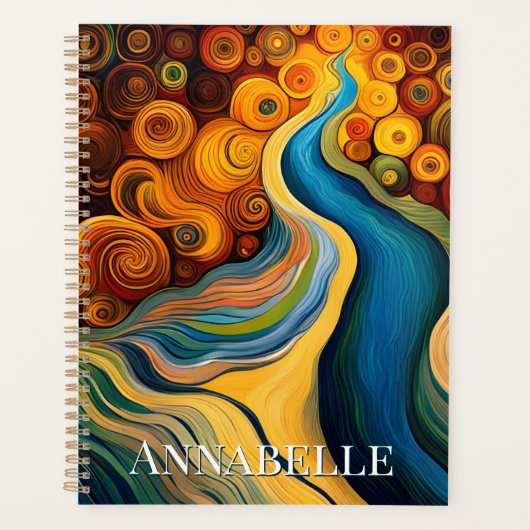 Abstracte moderne kunstkleurencirkels planner (Voorkant)