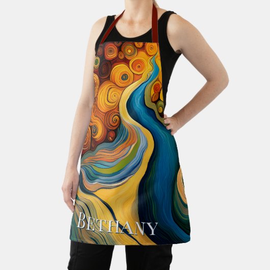 Abstracte moderne kunstkleurencirkels schort (Insitu)