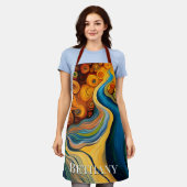 Abstracte moderne kunstkleurencirkels schort (Gedragen)