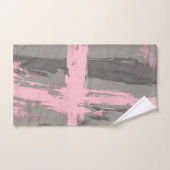 Abstracte moderne kunststijl grijs roze bad handdoek (Handdoek)