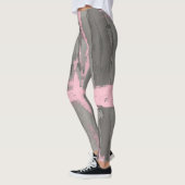 Abstracte moderne kunststijl grijs roze leggings (Links)