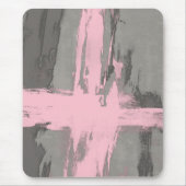 Abstracte moderne kunststijl grijs roze muismat (Voorkant)