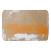 Abstracte moderne kunststijl oranje wit badmat (Voorkant)