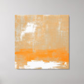 Abstracte moderne kunststijl oranje wit canvas afdruk (Voorkant)