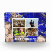 Abstracte moderne Lapis Lazuli Blue Granite marmer Fotoblokken (Voorkant)