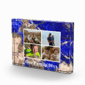 Abstracte moderne Lapis Lazuli Blue Granite marmer Fotoblokken (Rechts)