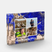 Abstracte moderne Lapis Lazuli Blue Granite marmer Fotoblokken (Links)