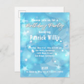 Abstracte moderne lichtblauwe feestdag briefkaart (Voorkant / Achterkant)