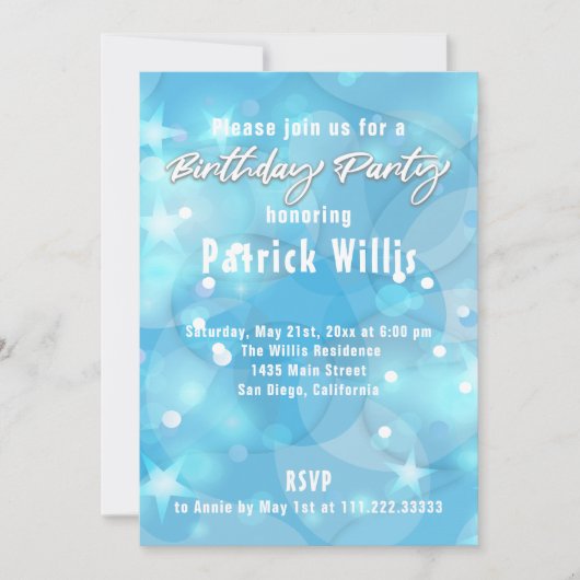 Abstracte moderne lichtblauwe feestdag kaart (Voorkant)