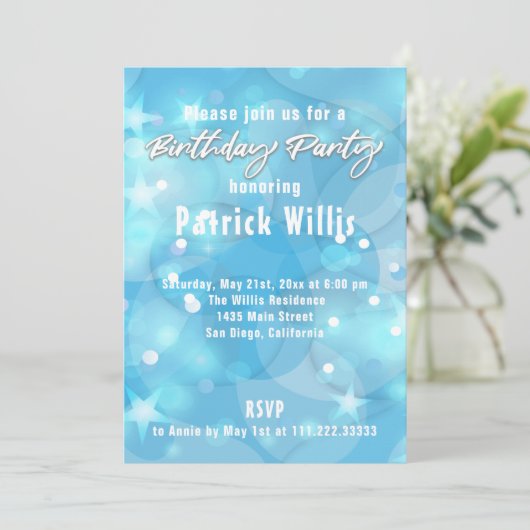 Abstracte moderne lichtblauwe feestdag kaart (Staand voorkant)