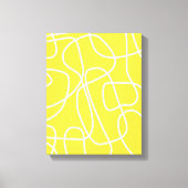 Abstracte Moderne Lijn Kunst in Geel | Artsy Canvas Afdruk (Voorkant)