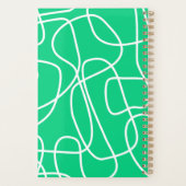 Abstracte Moderne Lijn Kunst in Groene Aangepast Planner (Achterkant)