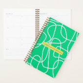 Abstracte Moderne Lijn Kunst in Groene Aangepast Planner (Display)