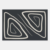 Abstracte moderne lijnen zwart-wit inpakpapier vel (Voorkant 2)