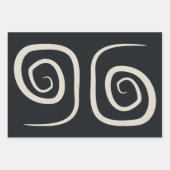 Abstracte moderne lijnen zwart-wit inpakpapier vel (Voorkant)