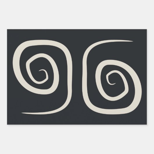 Abstracte moderne lijnen zwart-wit inpakpapier vel (Voorkant)