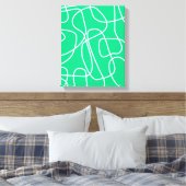 Abstracte moderne lijnkunst in groen | Artsy Canvas Afdruk (Insitu (Slaapkamer))