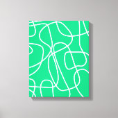 Abstracte moderne lijnkunst in groen | Artsy Canvas Afdruk (Voorkant)