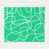 Abstracte moderne lijnkunst in groen | Kute Fleece Deken (Voorkant (Horizontaal))