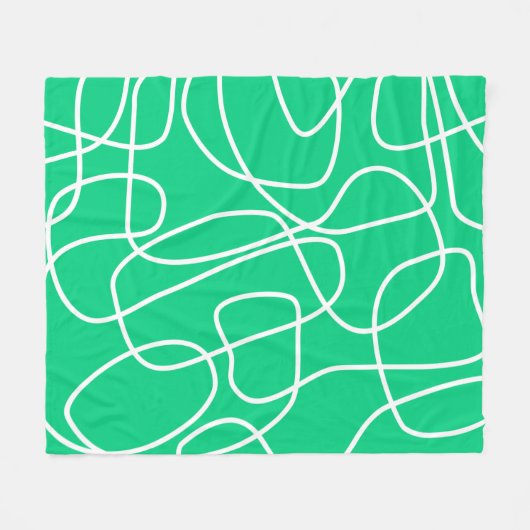 Abstracte moderne lijnkunst in groen | Kute Fleece Deken (Voorkant (Horizontaal))