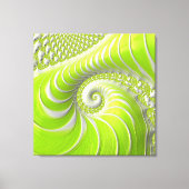 Abstracte moderne limoengroene spiraalfractaal canvas afdruk (Voorkant)