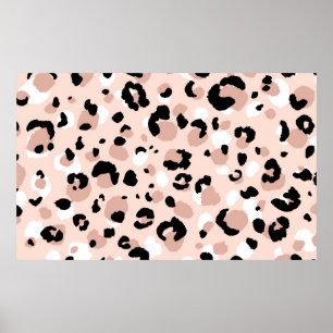 Abstracte moderne luipaard naadloos. Dieren Poster