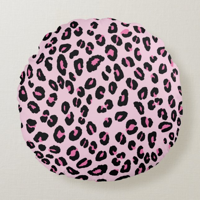 Abstracte moderne luipaard naadloos. Dieren Rond Kussen (Voorkant)