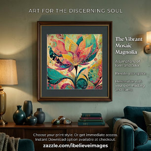 Abstracte moderne magnoliakunst poster