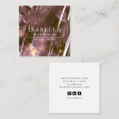 Abstracte moderne make-up artiest koffie vierkante visitekaartje (Voorkant / Achterkant)