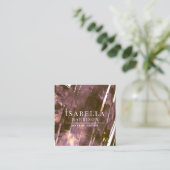 Abstracte moderne make-up artiest koffie vierkante visitekaartje (Staand voorkant)