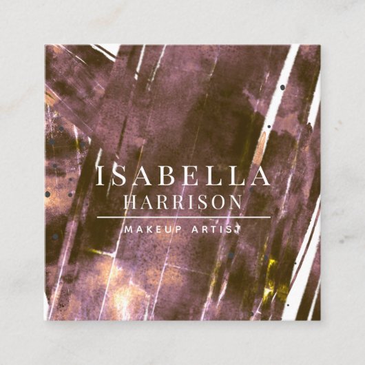 Abstracte moderne make-up artiest koffie vierkante visitekaartje (Voorkant)