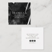 Abstracte moderne make-up artiest zwart vierkante visitekaartje (Voorkant / Achterkant)