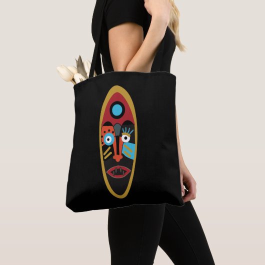 abstracte moderne maskerkunst tote bag (Dichtbij)