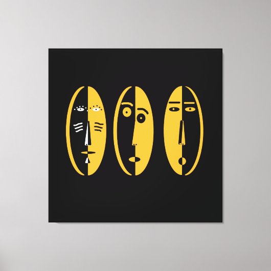 Abstracte moderne maskers canvas afdruk (Voorkant)